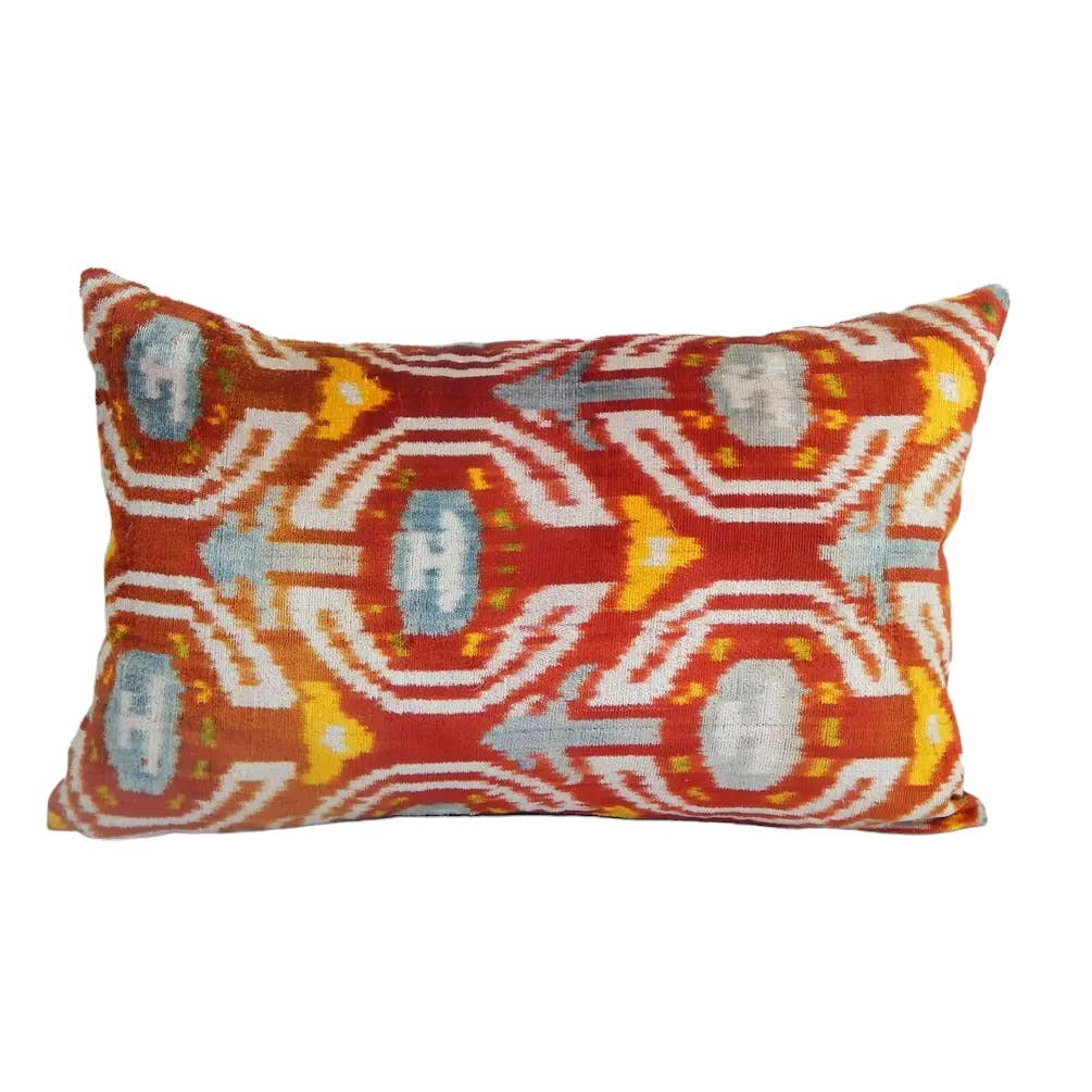 Silk Ikat Velvet Pillow Cover | 16'' x 24''