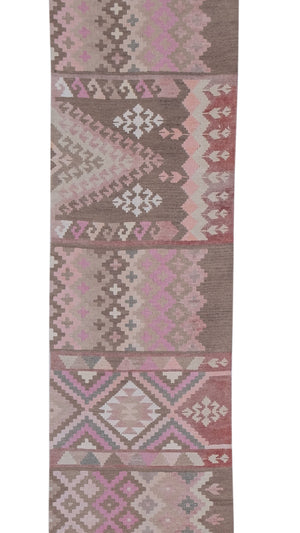 Vintage Turkish Kilim Runner 2'7'' x 19'10''