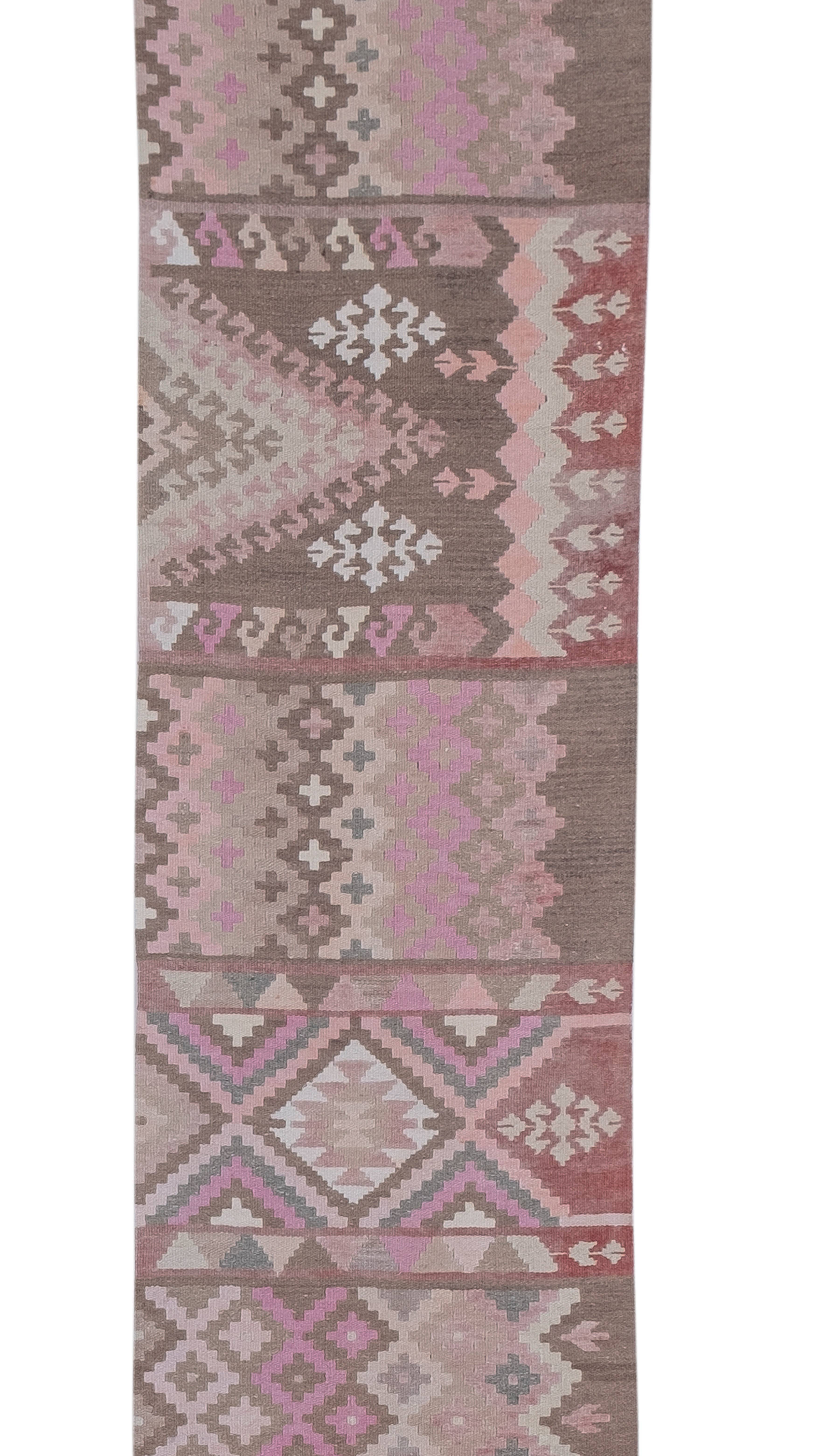 Vintage Turkish Kilim Runner 2'7'' x 19'10''