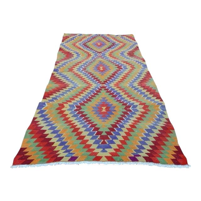 Vintage Turkish Kilim Rug 5'4'' x 9'4''