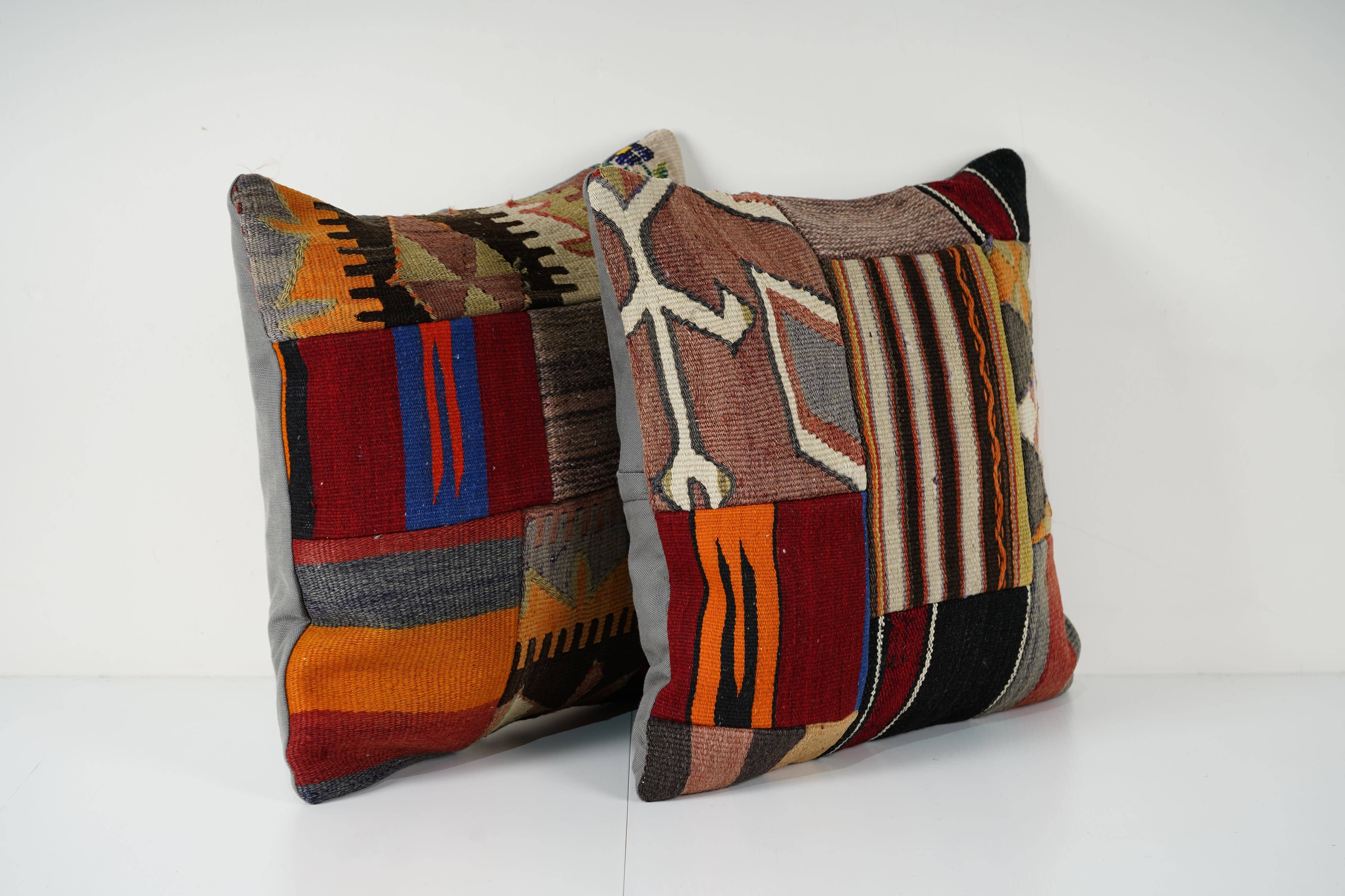Kilim Patchwork Pillow Cover Set of 2 | 20'' x 20''