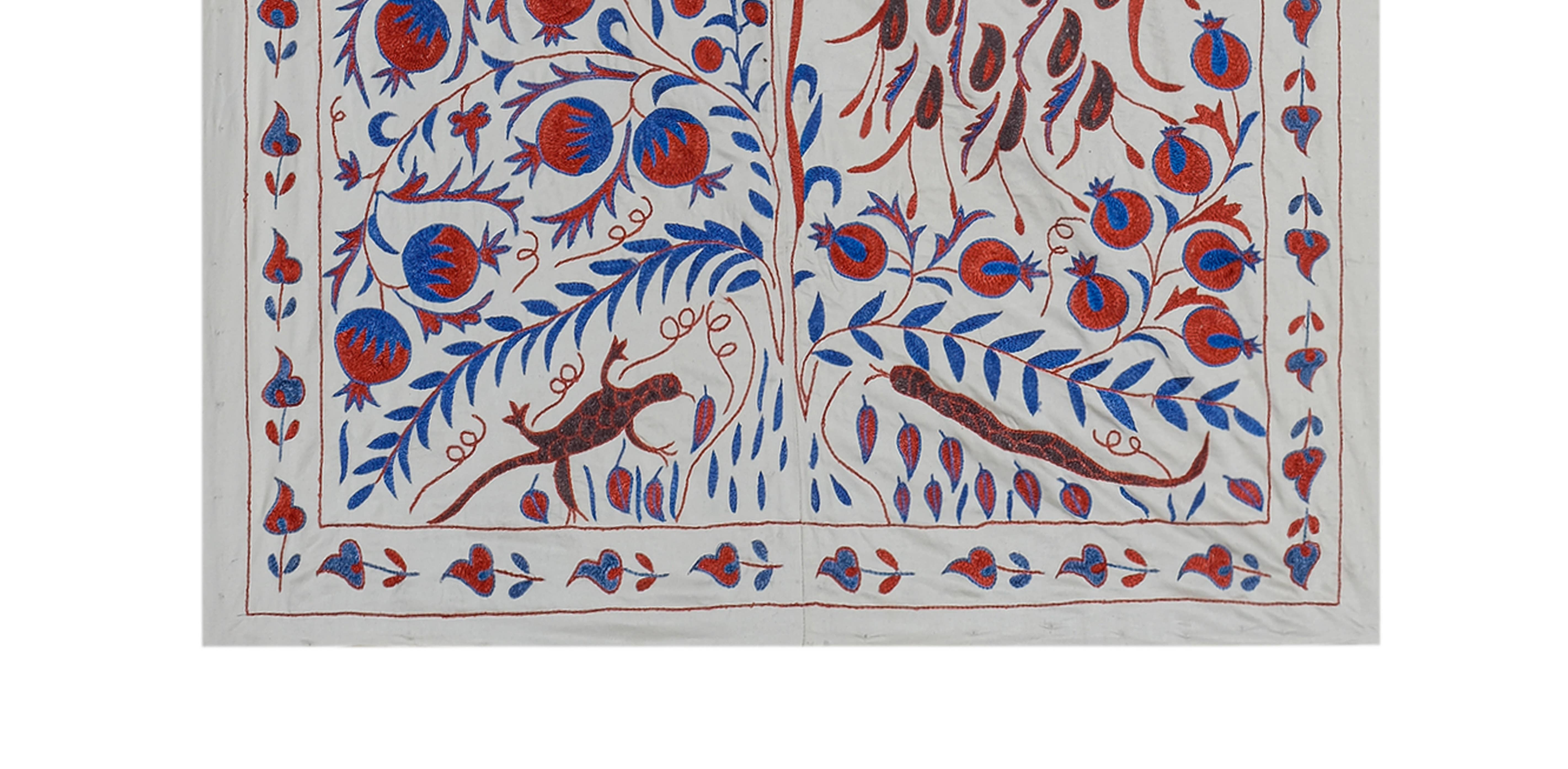 Bird Suzani Wall Hanging & Bedspread | 3'7'' x 6'1''