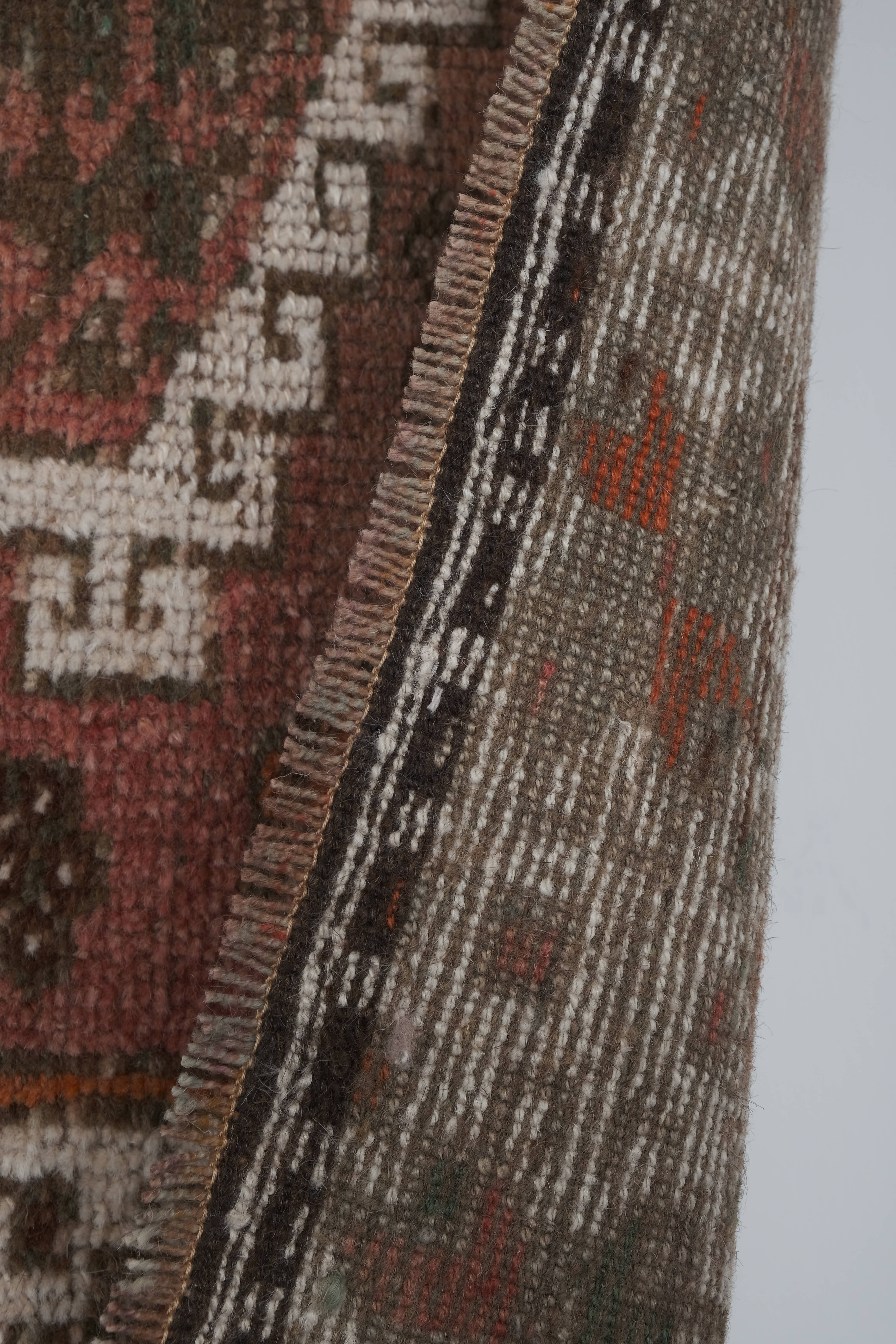 Vintage Kurdish Runner Rug 4'4'' x 8'7''