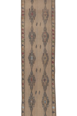 Vintage Turkish Kilim Runner 2'7'' x 13'4''