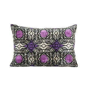 Silk Ikat Velvet Pillow Cover | 16'' x 22''