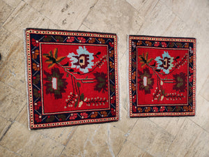 Vintage Turkish Yastik Rugs Set of 2 | 29'' x 31''
