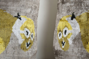 Silk Ikat Velvet Pillow Cover Set of 2 | 17'' x 22''
