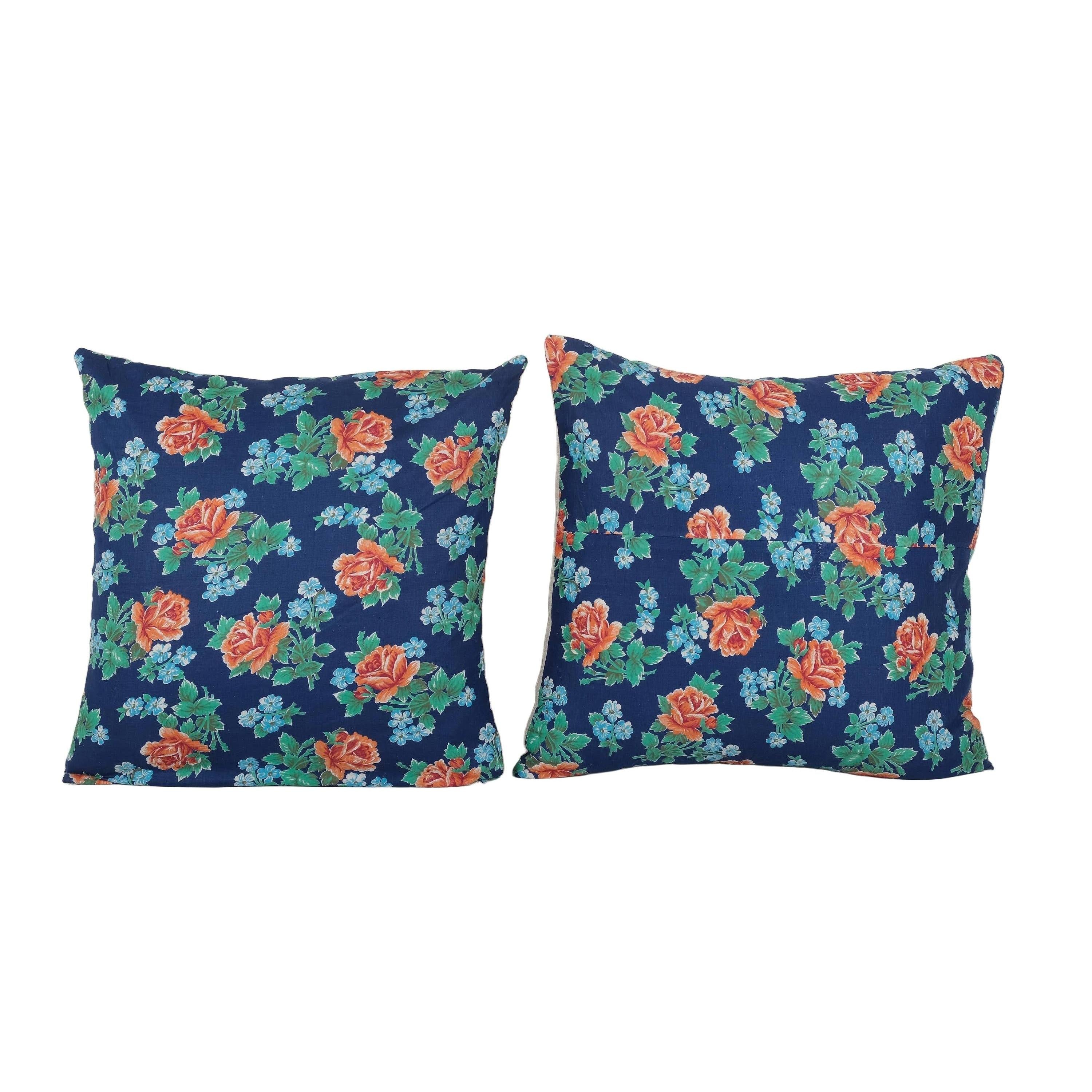 Pillow Cases Made from Mid-20th Century Uzbek Cotton Printed