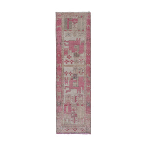 Vintage Kurdish Runner Rug 3'3'' x 10'10''