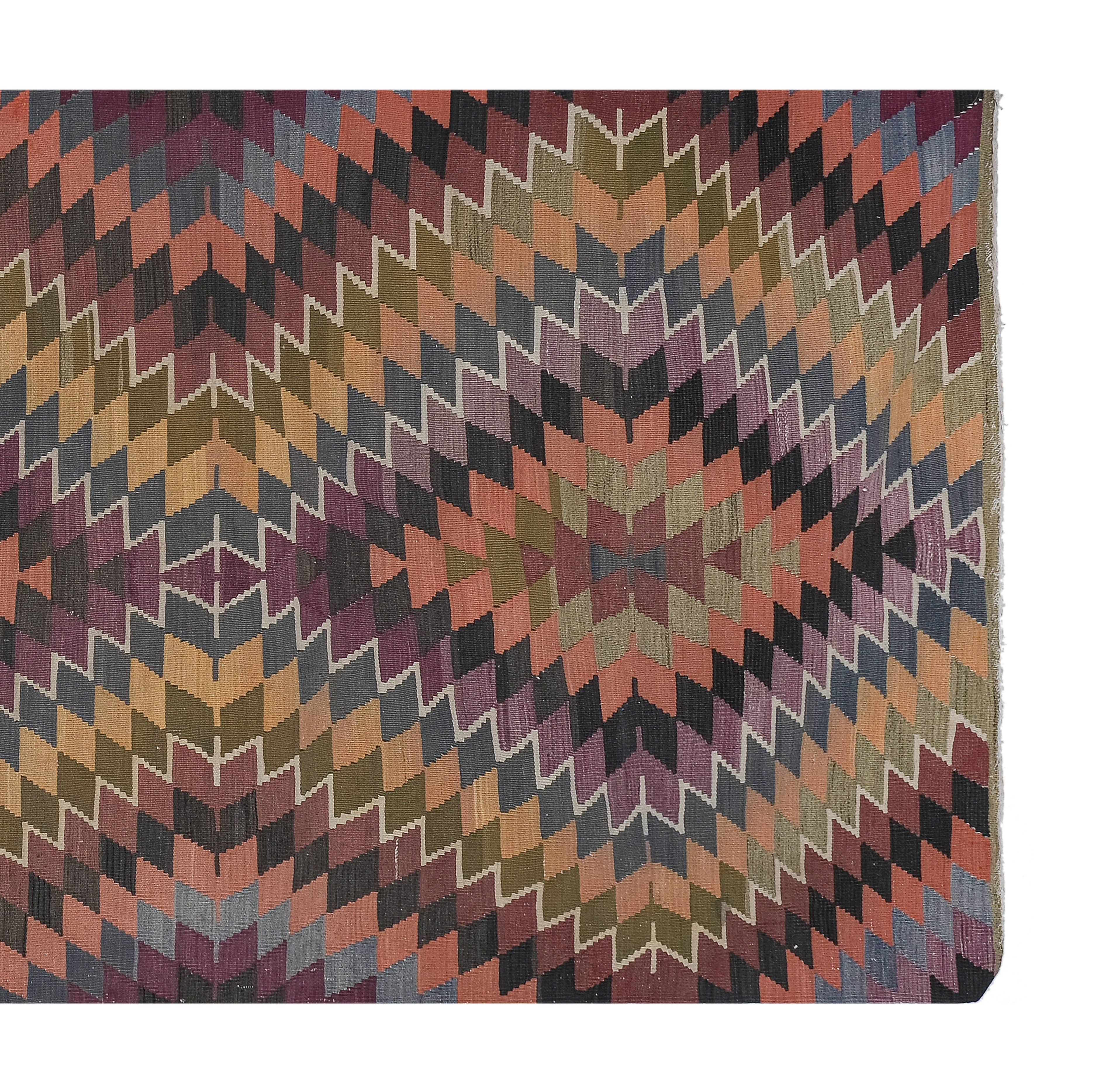 Vintage Turkish Kilim Rug 4'11'' x 11'10''