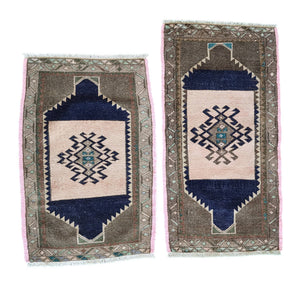 Vintage Oushak Yastik Rugs Set of 2 | 21'' x 32''