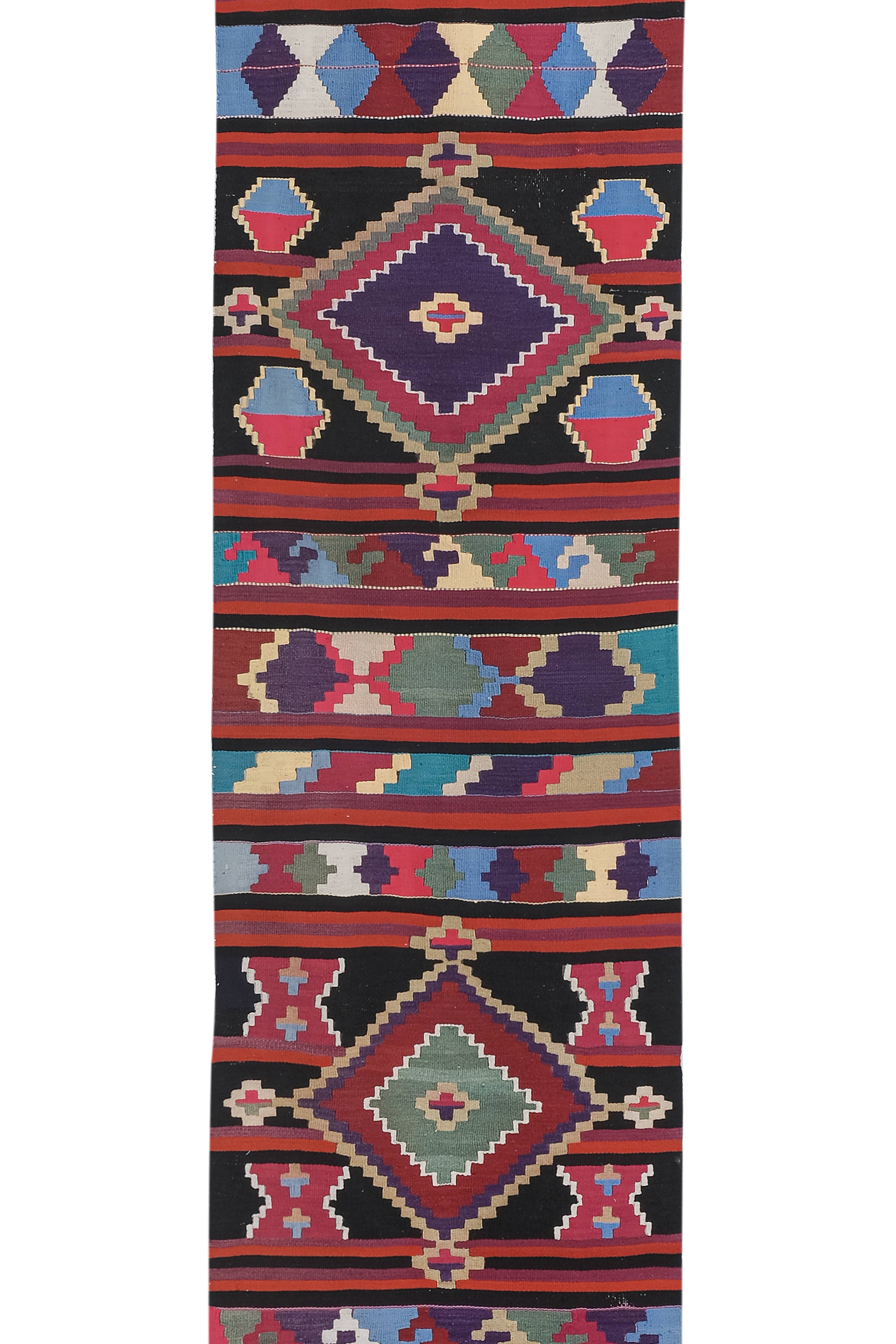 Vintage Turkish Anatolian Kilim Runner 2'9'' x 14'1''
