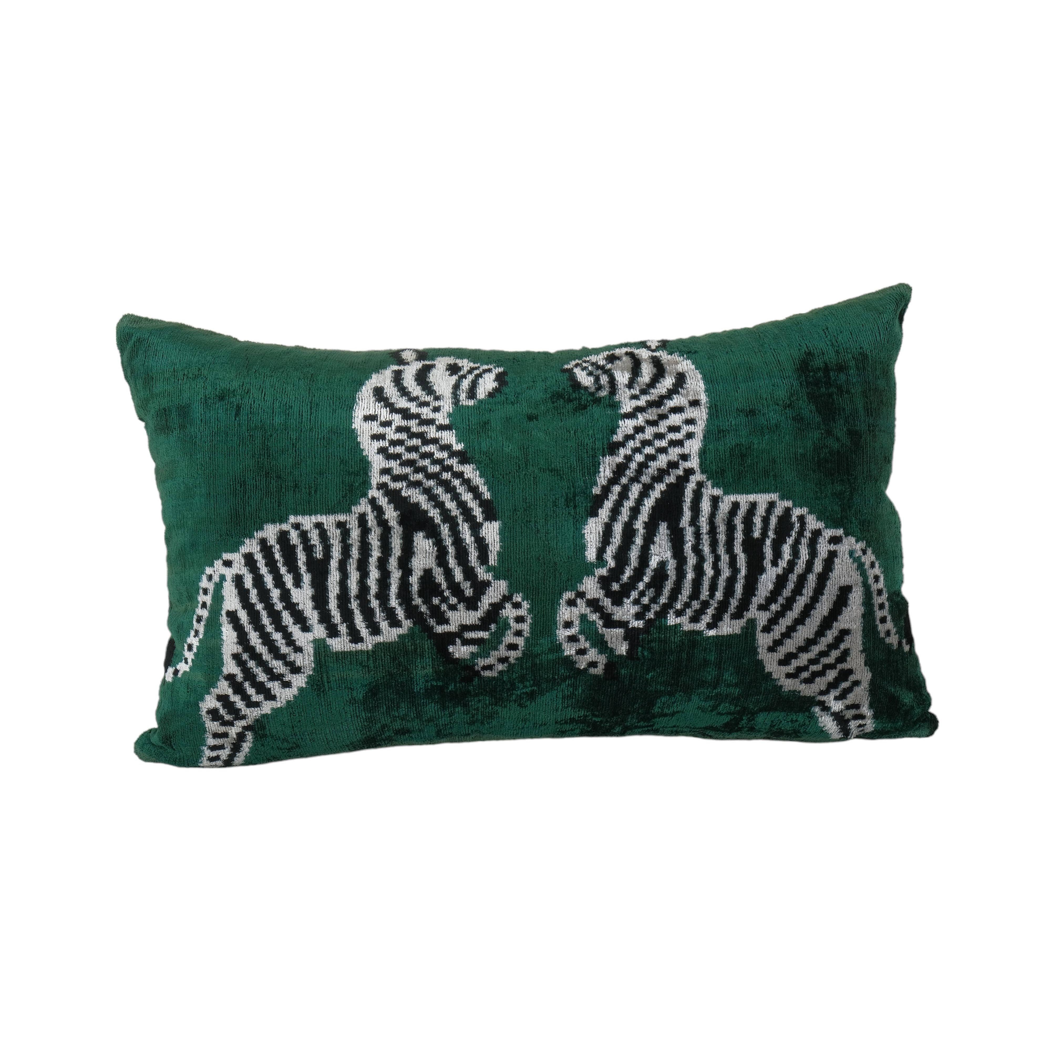 Silk Ikat Velvet Pillow Cover | 16'' x 24''