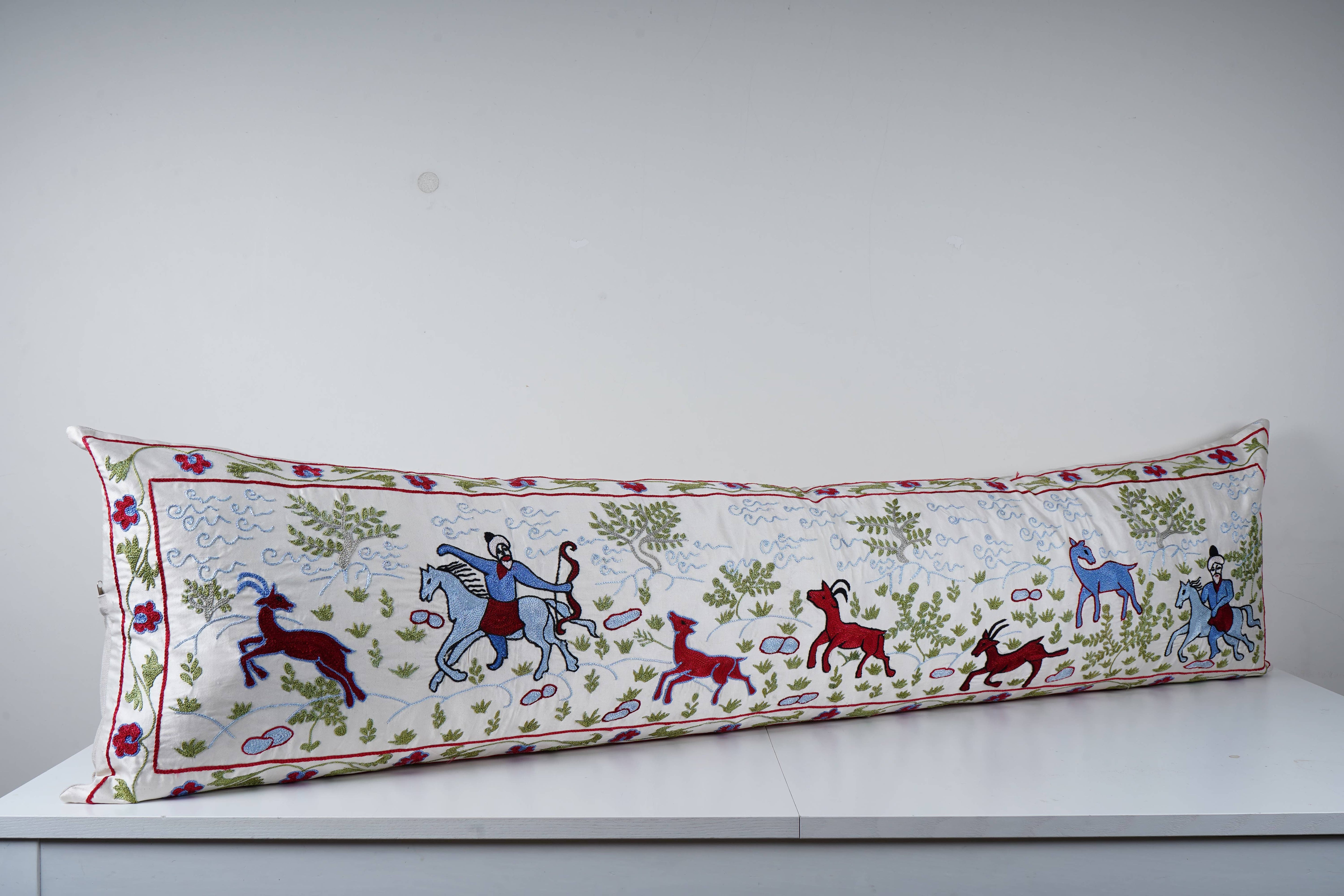 Horse Suzani Bedding Pillow Cover | 1'8'' x 6'1''