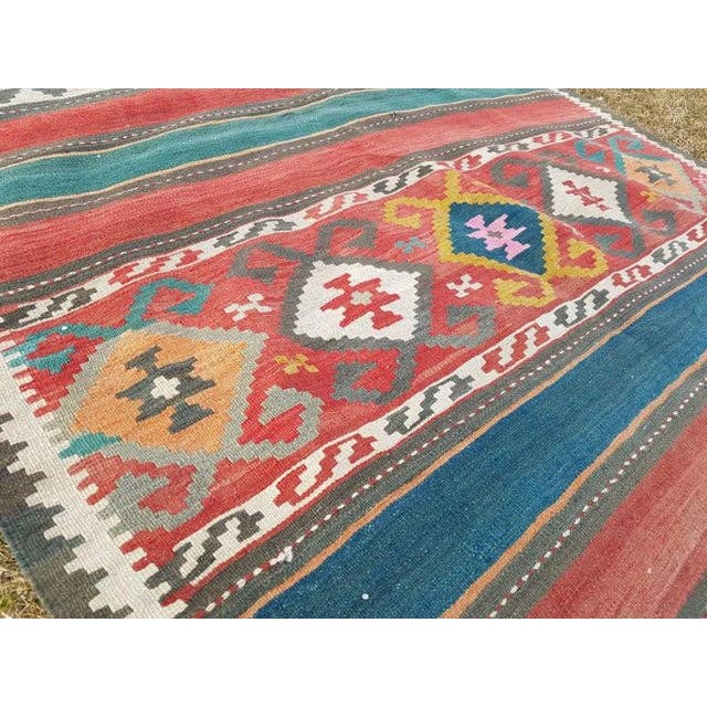 Vintage Caucasian Kilim Runner 5'1'' x 11'5''