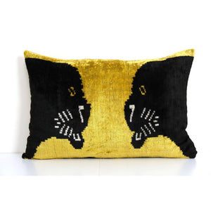 Silk Ikat Velvet Pillow Cover | 16'' x 24''