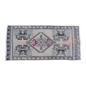 Vintage Turkish Rug 19'' x 40''