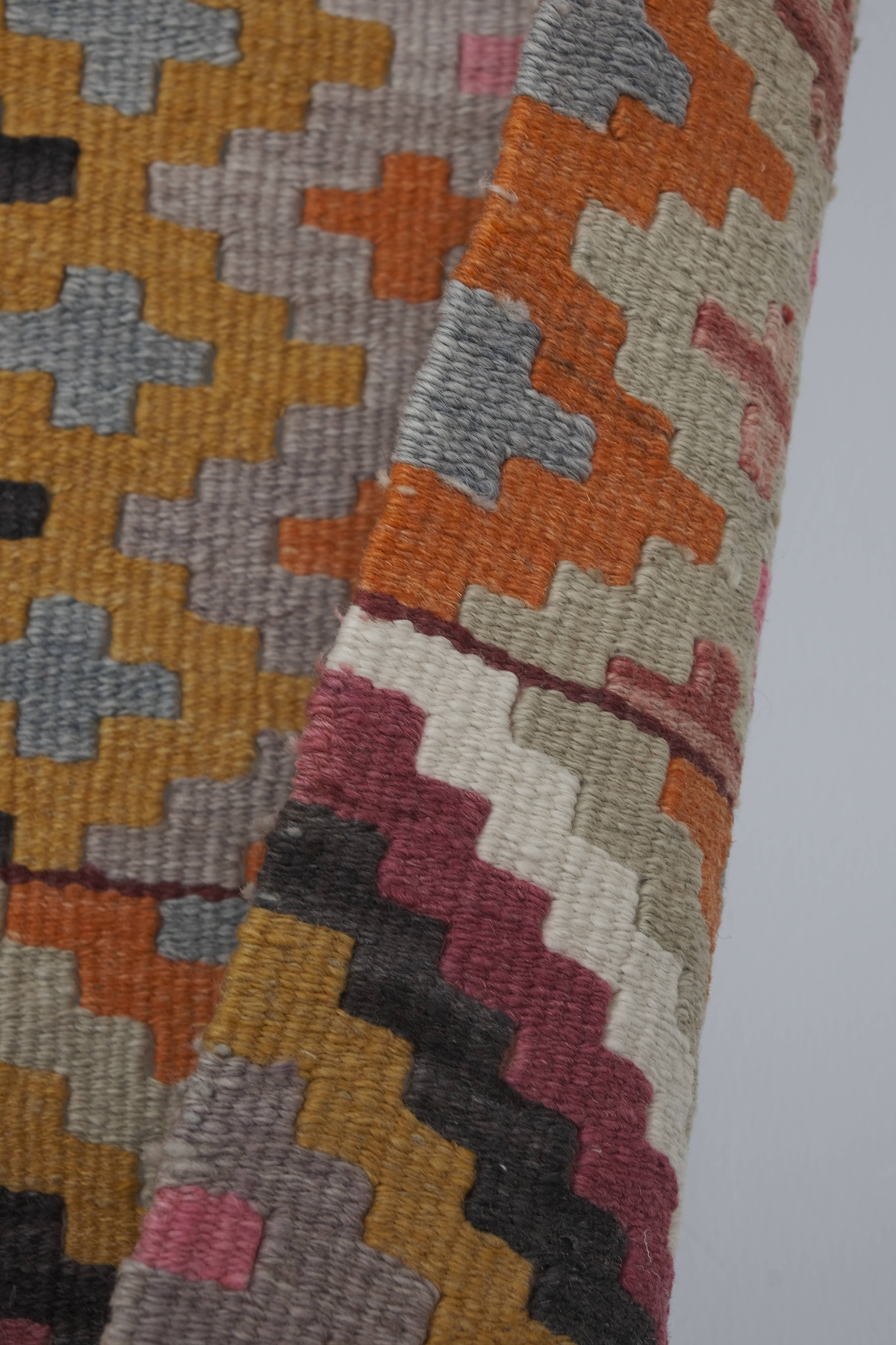 Vintage Turkish Kilim Runner 2'5'' x 15'1''