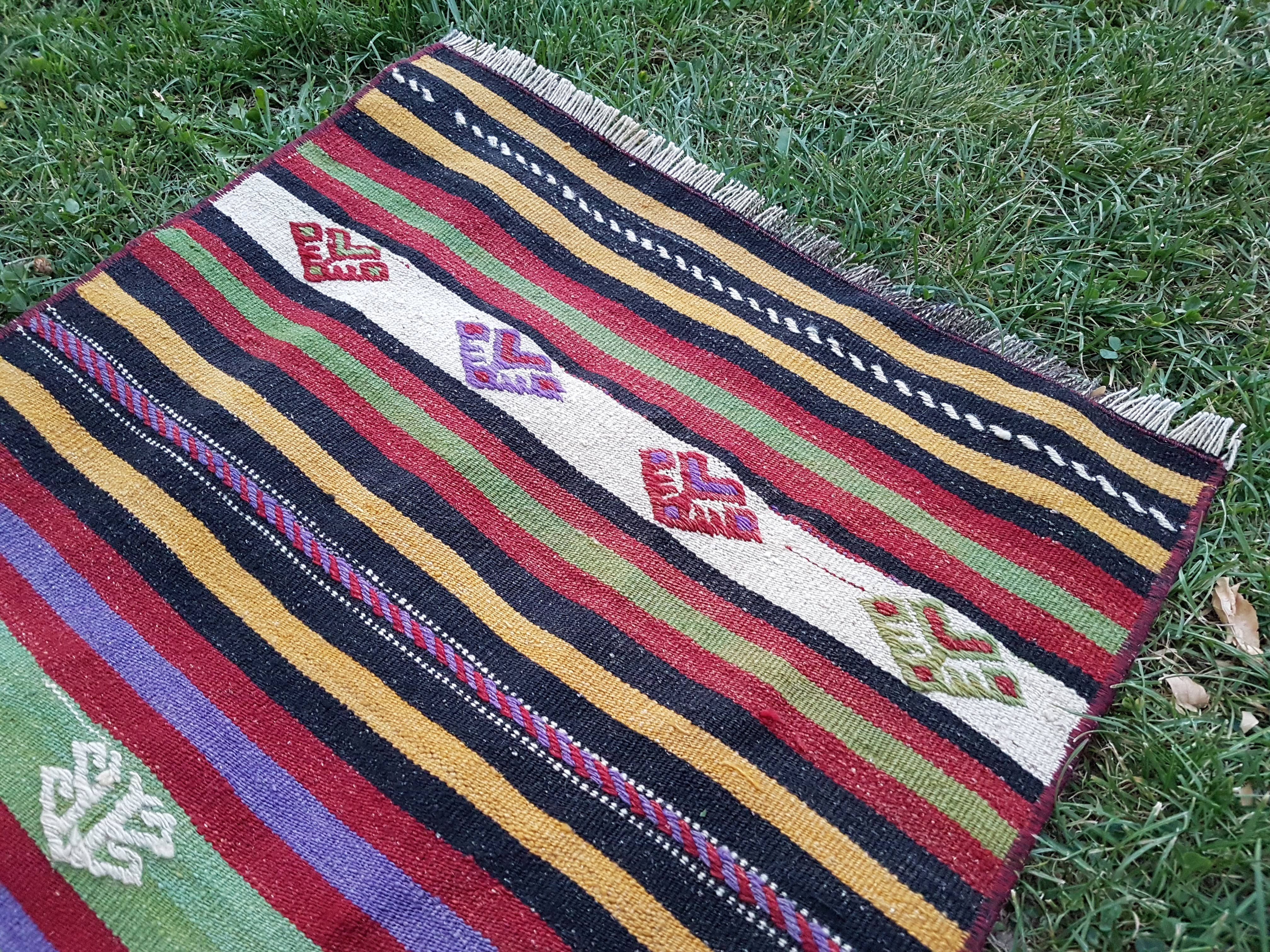 Vintage Turkish Kilim Runner 2'1'' x 20'11''