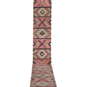 Vintage Turkish Kilim Runner 2'6'' x 20'6''