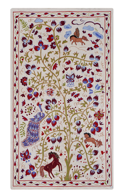 Peacock Suzani Wall Hanging & Bedspread | 3'6'' x 6'