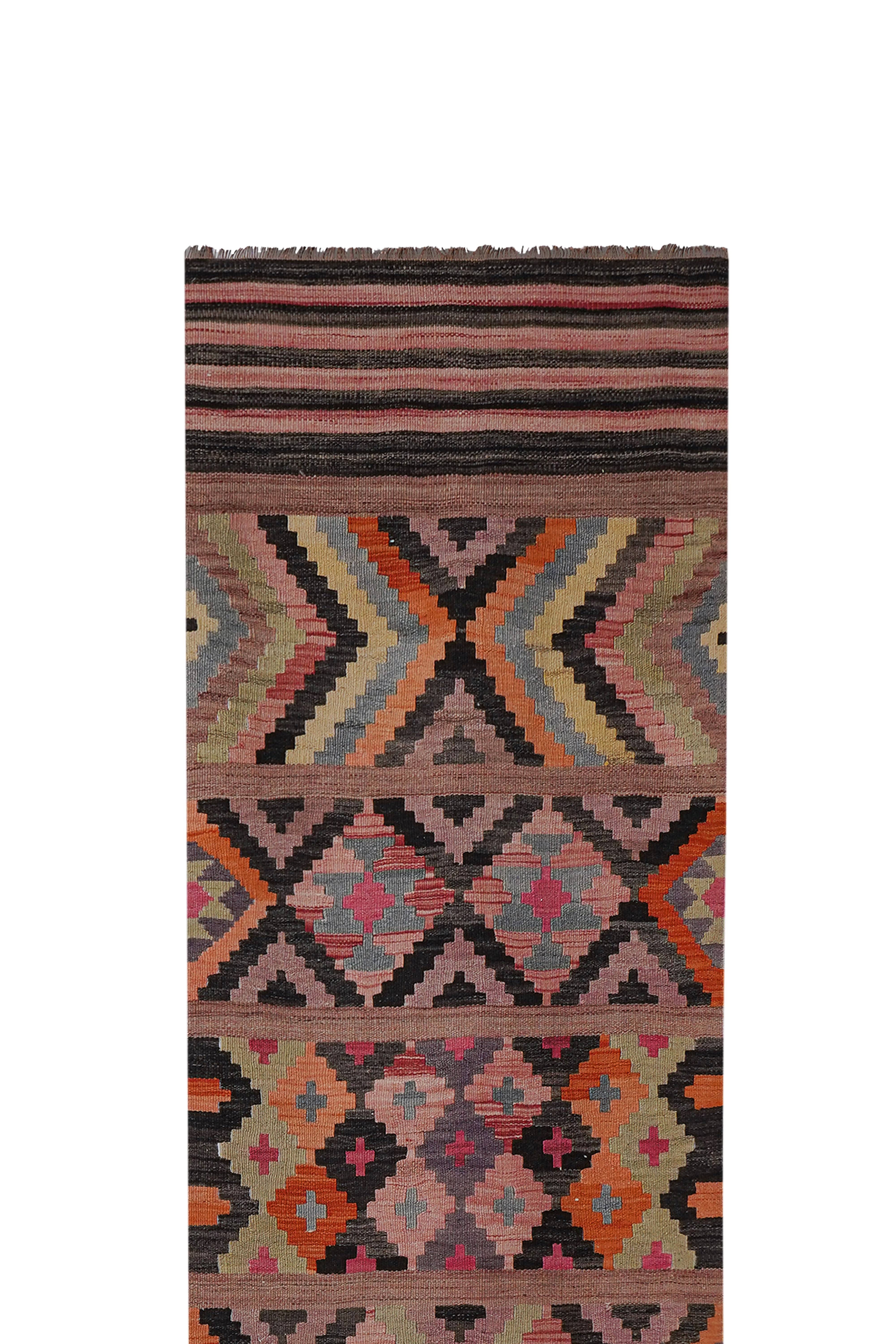 Vintage Turkish Kilim Runner 3'1'' x 13'3''