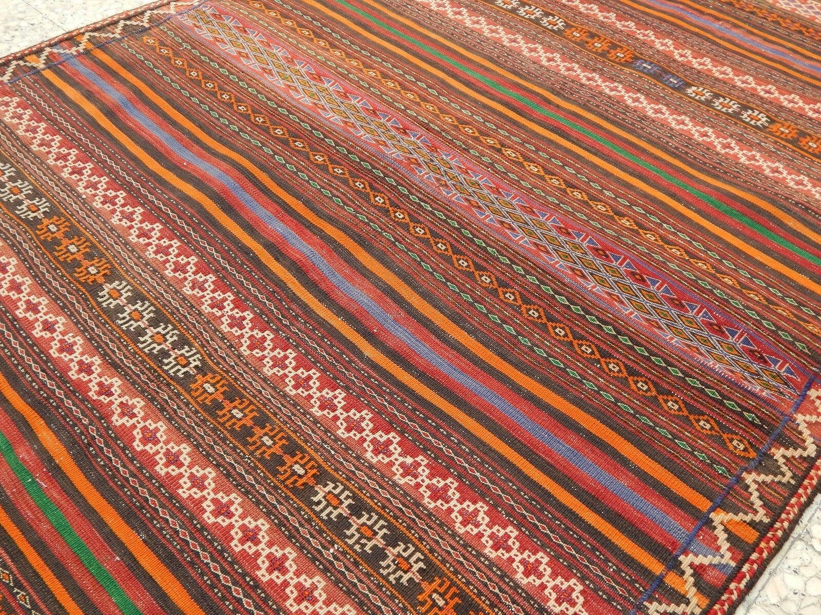 Vintage Turkish Kilim Rug 4'3'' x 9'8''