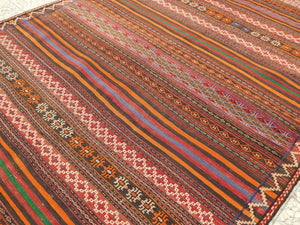 Vintage Turkish Kilim Rug 4'3'' x 9'8''