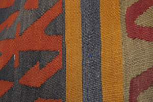 Vintage Turkish Konya Kilim Runner 4'11'' x 10'1''