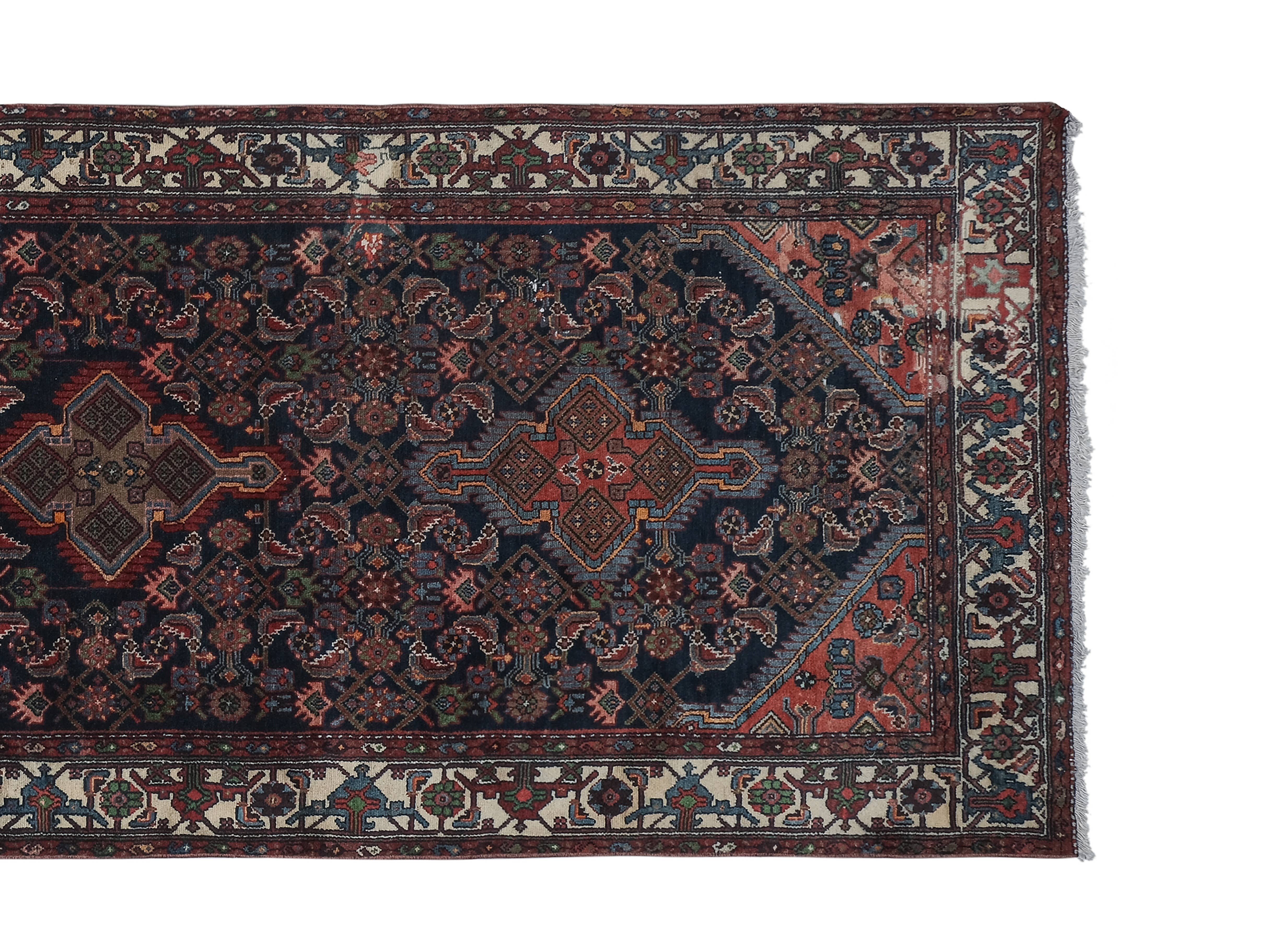 Vintage Turkish Anatolian Runner Rug 4' x 10'5''