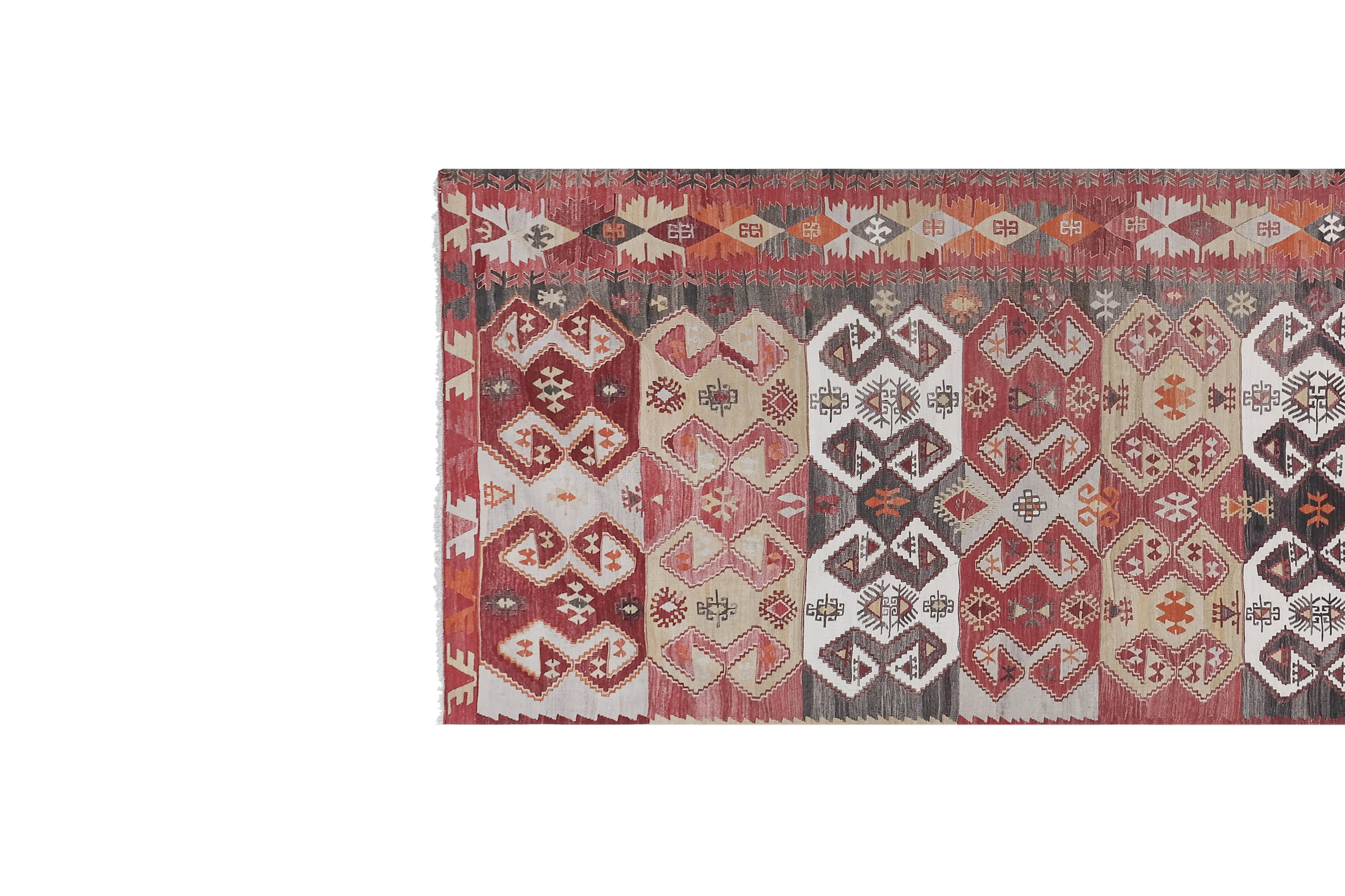 Vintage Turkish Kilim Rug 4'11'' x 14'5''