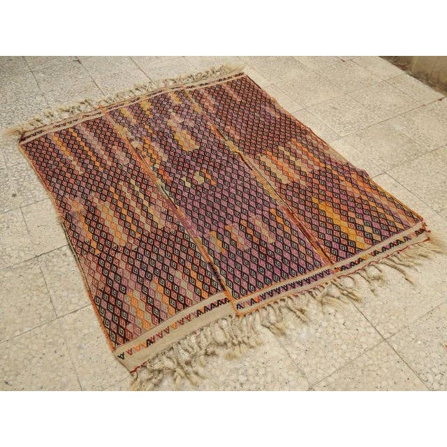 Vintage Turkish Kilim Rug 4'2'' x 5'