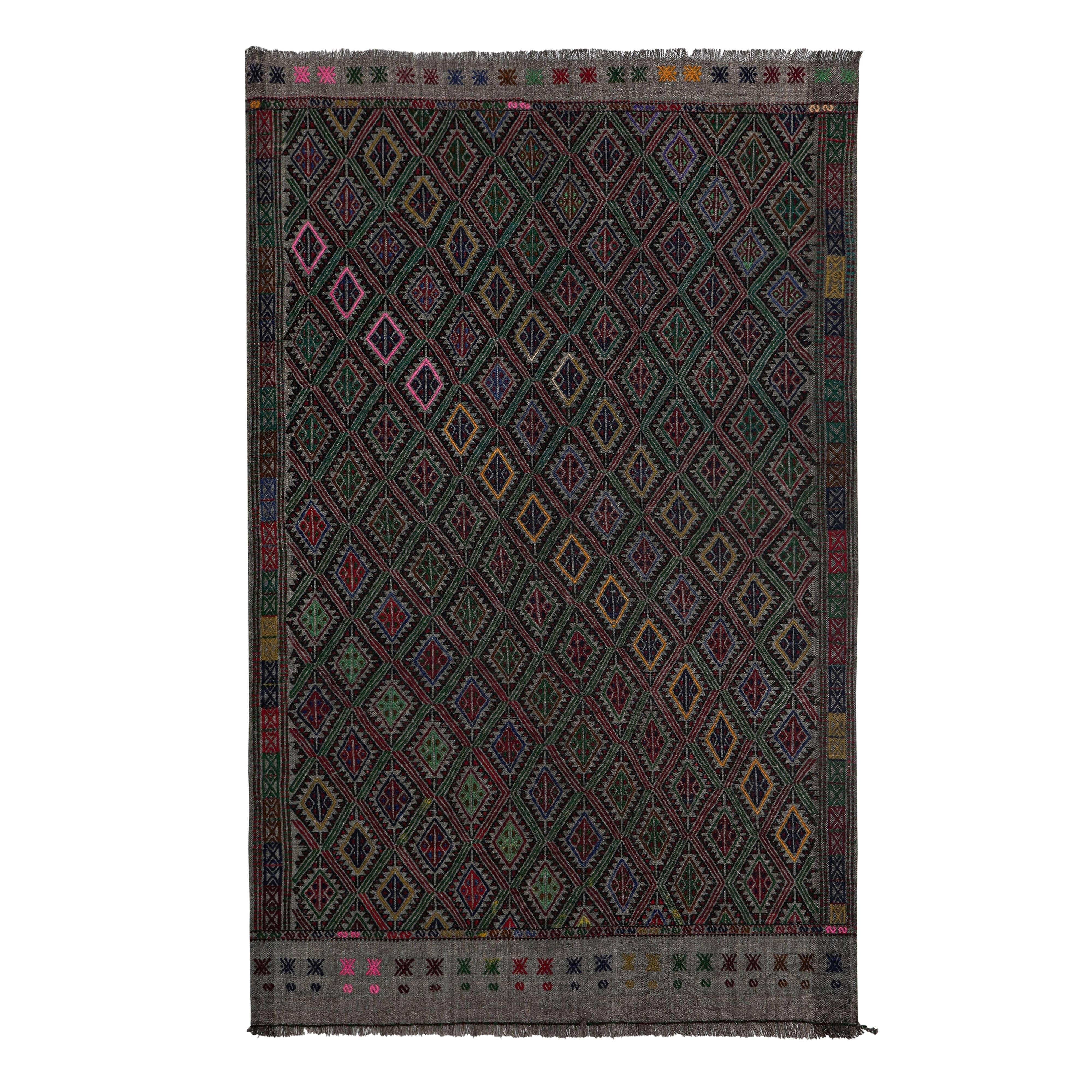 Vintage Turkish Kilim Rug 3'9'' x 6'2''