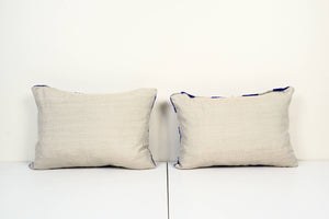 Silk Ikat Velvet Pillow Cover Set of 2 | 16'' x 22''