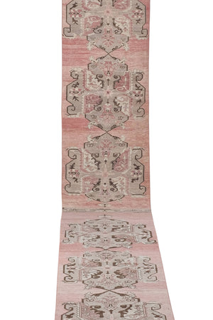 Vintage Turkish Karapinar Runner Rug 3'3'' x 21'4''