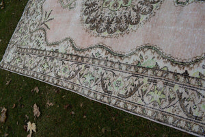 Vintage Turkish Anatolian Oushak Rug 6'3'' x 10'2''