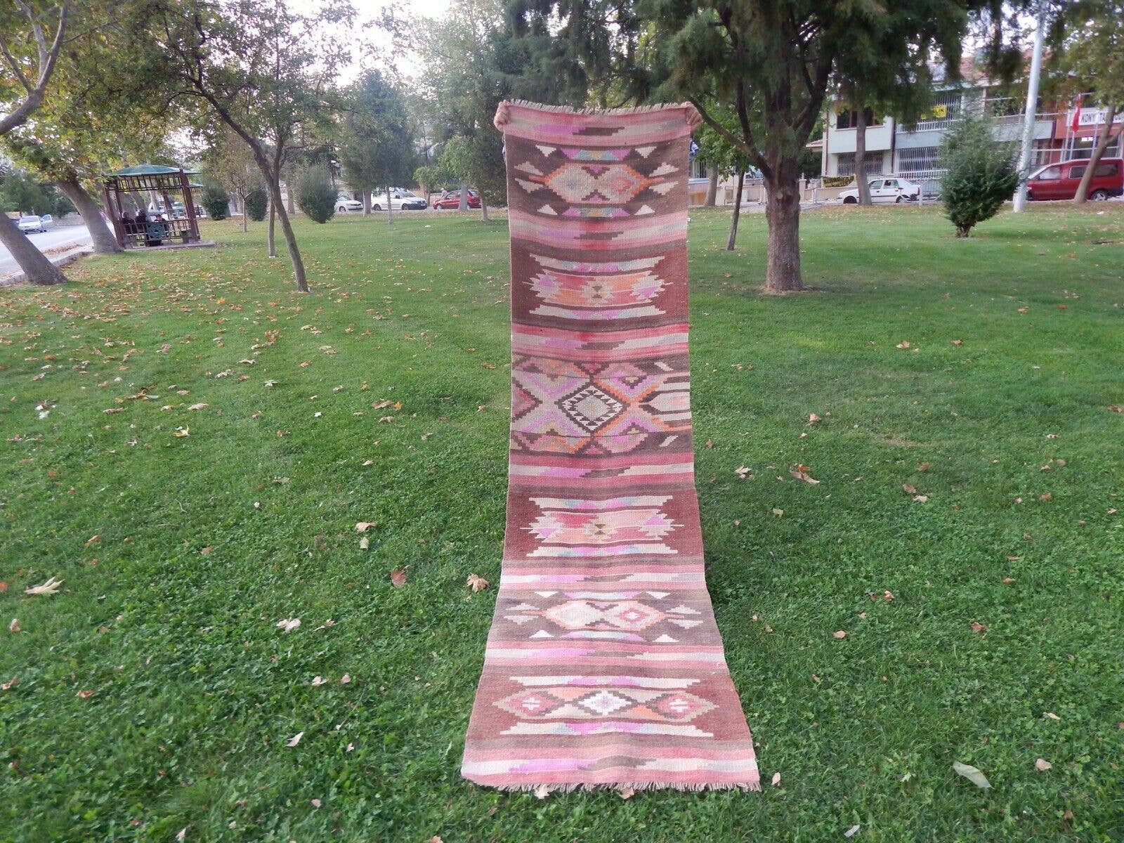 Vintage Kurdish Kilim Runner 2'7'' x 9'9''