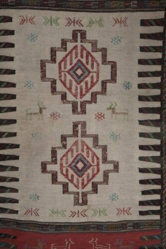 Vintage Turkish Soumac Kilim Rug 3'6'' x 6'1''