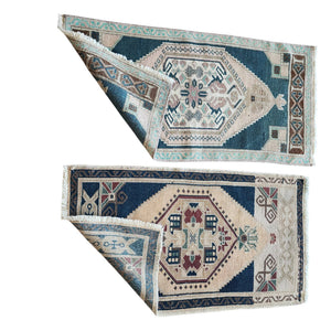 Vintage Turkish Yastik Rugs Set of 2 | 21'' x 37''
