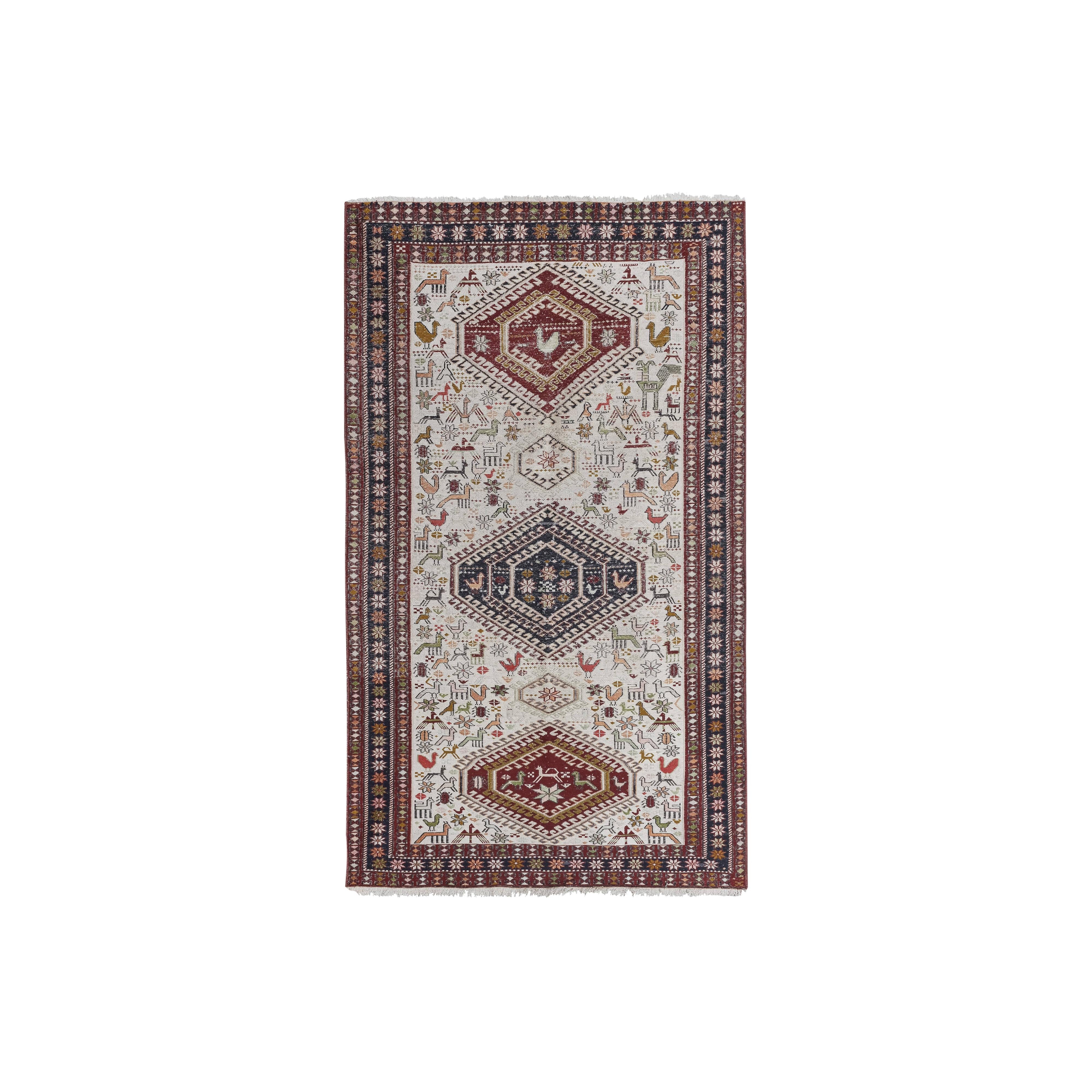 Vintage Turkish Soumac Kilim Rug 3'6'' x 6'1''
