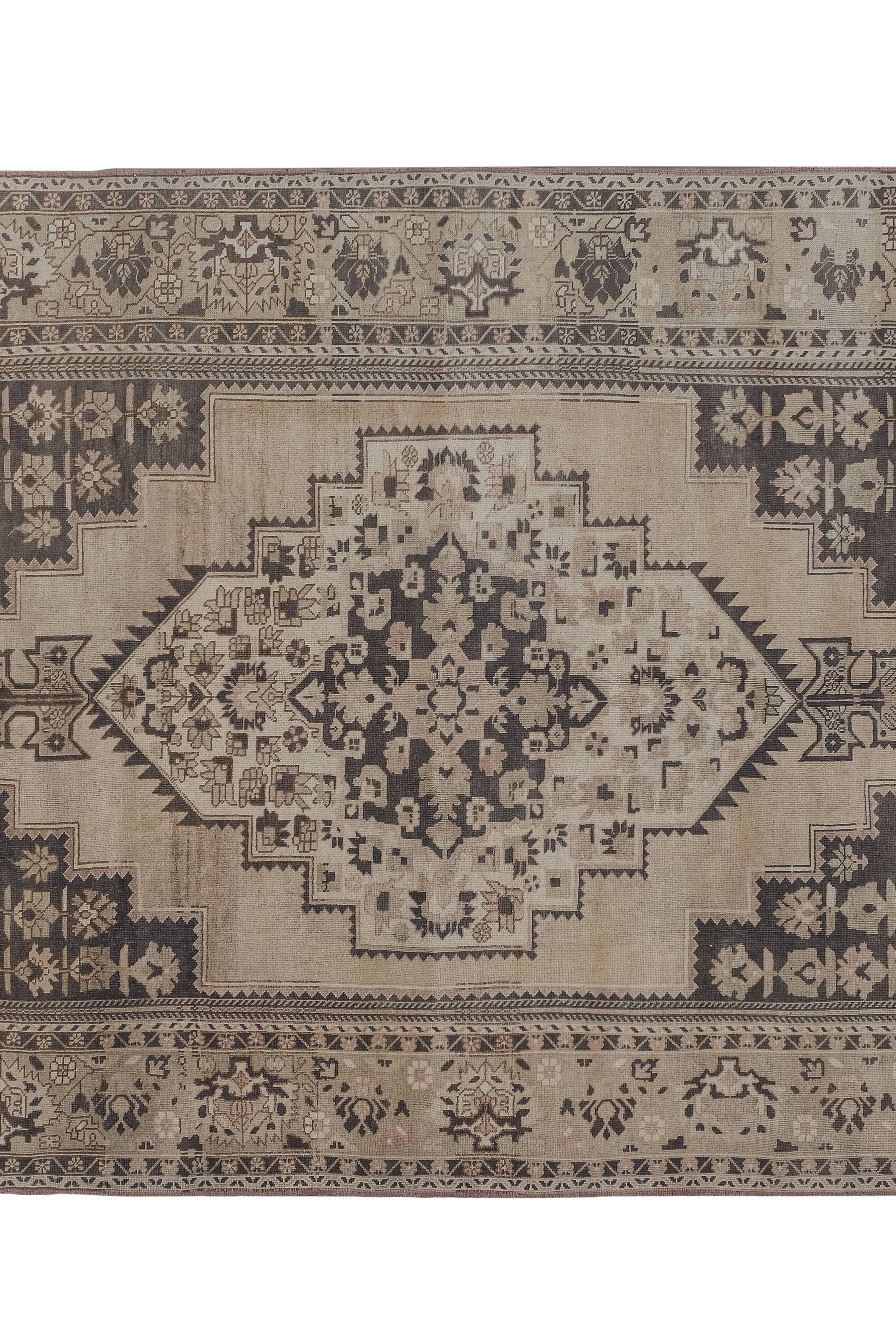 Vintage Turkish Konya Rug 7'7'' x 12'2''