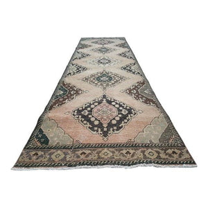 Vintage Turkish Anatolian Oushak Runner 3'8'' x 12'8''