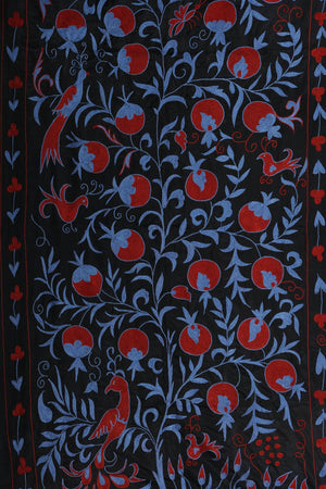 Silk Suzani Wall Hanging & Bedspread 3'4'' x 6'2''