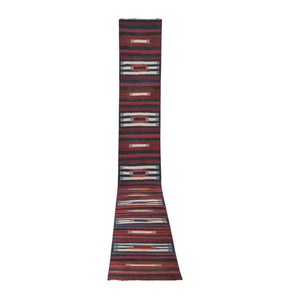 Vintage Turkish Kilim Runner 2'7'' x 23'2''