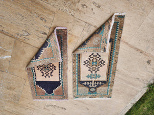 Vintage Turkish Yastik Rugs Set of 2 | 20'' x 38''