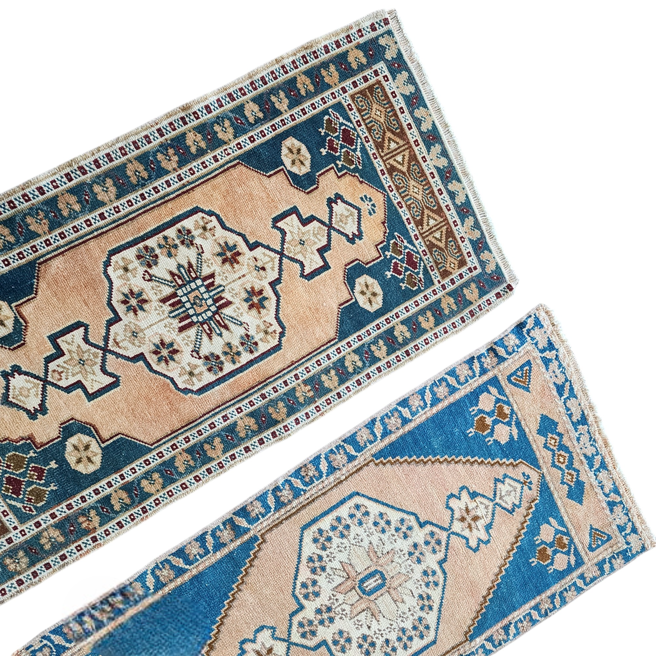 Vintage Turkish Yastik Rugs Set of 2 | 22'' x 42''