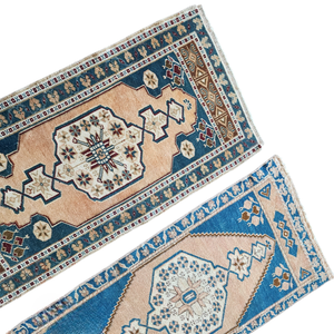 Vintage Turkish Yastik Rugs Set of 2 | 22'' x 42''