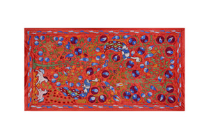 Peacock Silk Suzani Wall Hanging & Bedspread | 3'4'' x 6'1''