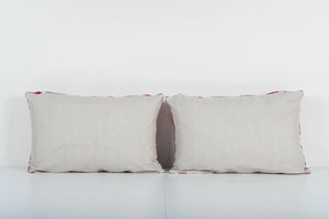 Silk Ikat Velvet Pillow Cover Set of 2 | 15'' x 23''