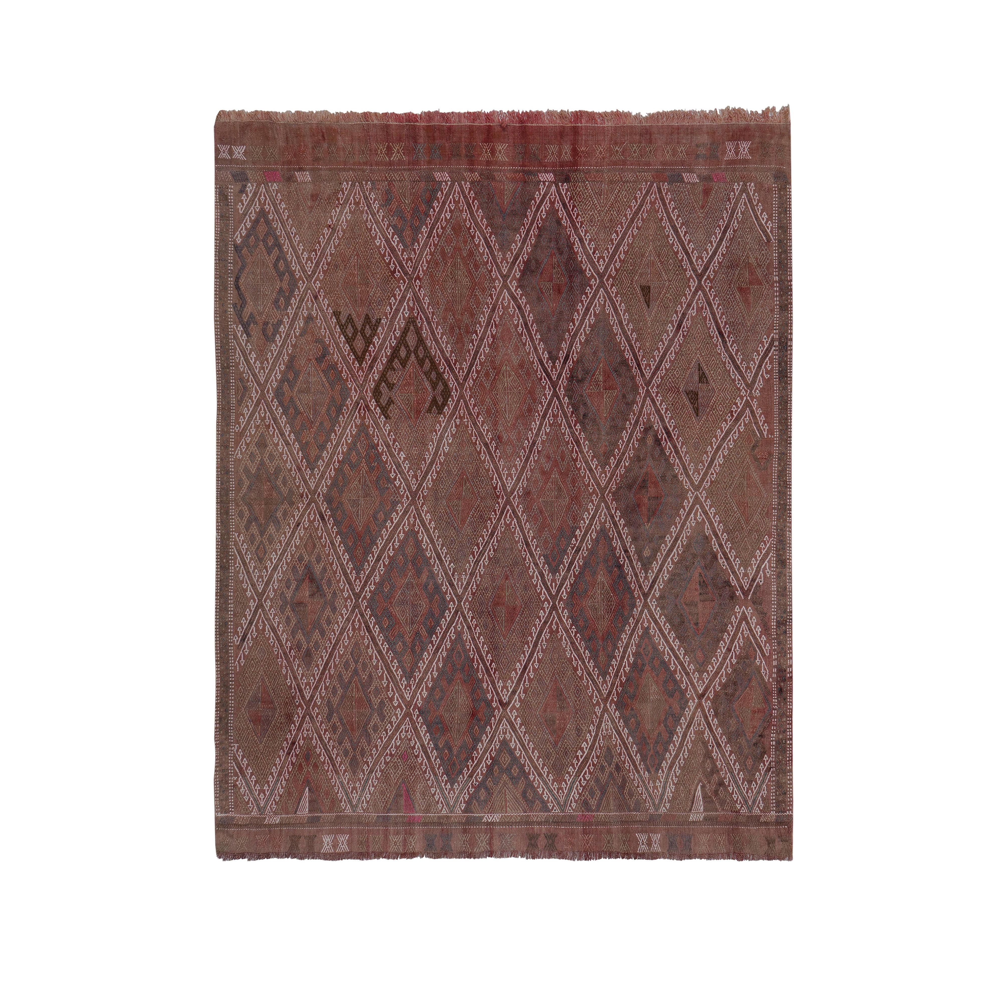 Vintage Turkish Kilim Rug 5'7'' x 7'5''